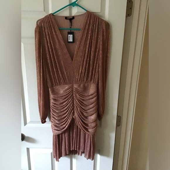 Maje Rosina Lame Ruched Dress - Picture 3 of 5